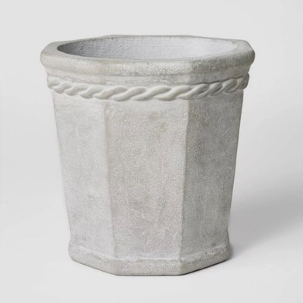 8” Studio McGee Octagon Concrete Planter Gray - Threshold Studio McGee